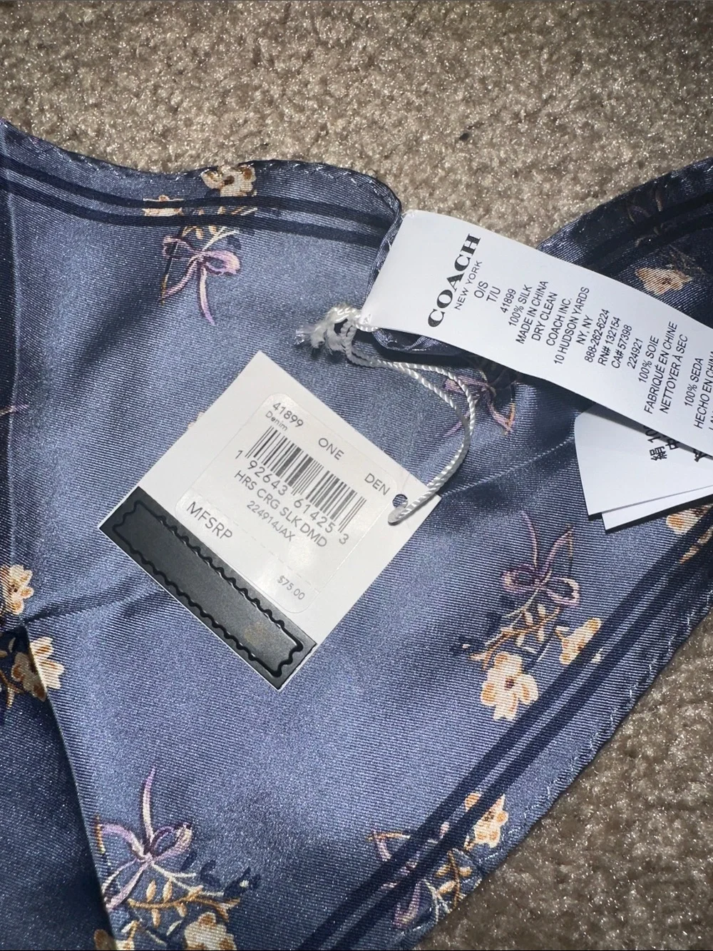 Coach 100% silk women’s scarf